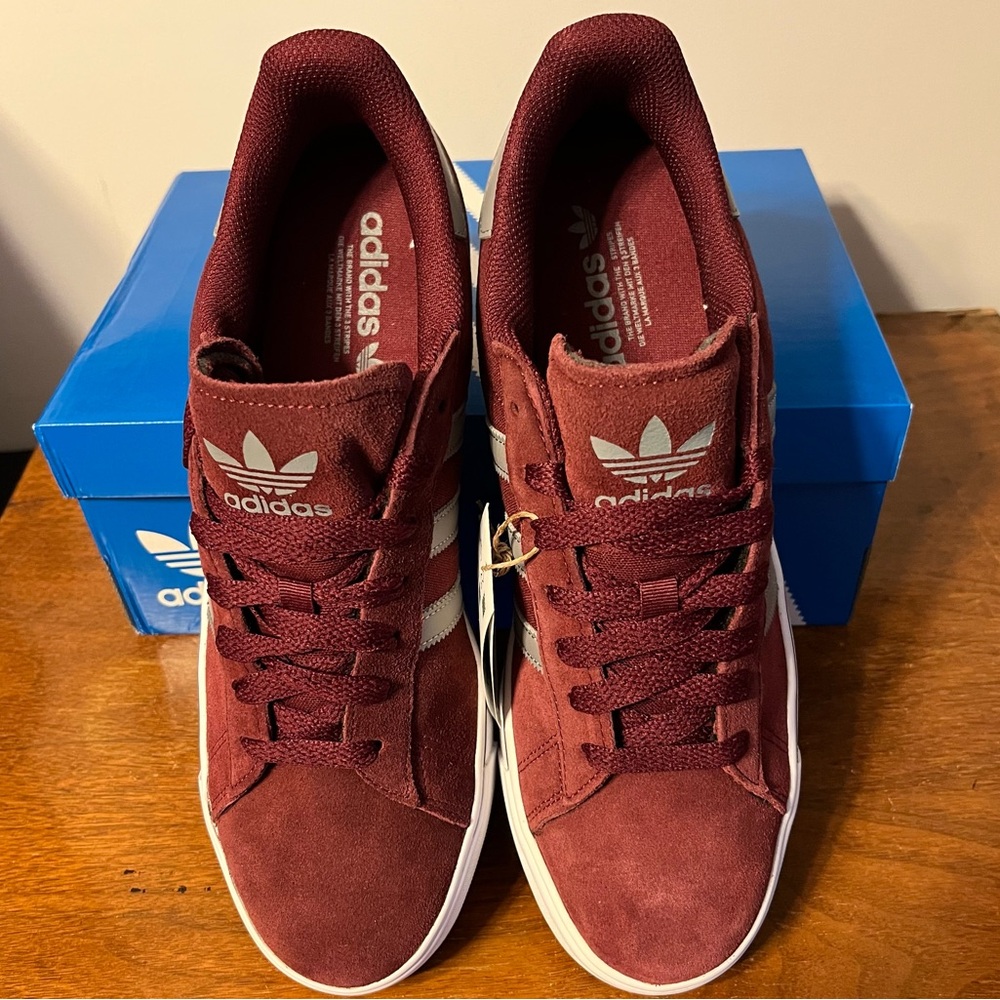 Adidas Burgundy Campus Vulc Shoes - Picture 2 of 6